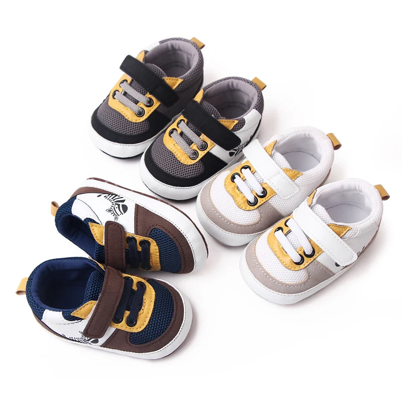 Baby Shoes 0-9-18 Months for Toddler Boys and Girls Soft Cotton Baby Sneaker Soft PU Leather Baby Casual Walking Shoes BH2319