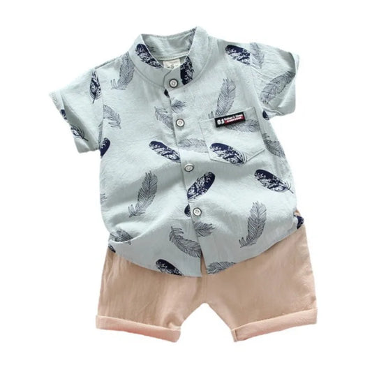 New Summer Baby Clothing Children Boys Fashion Printed Shirt Shorts 2Pcs/Sets Toddler Casual Cotton Clothes Suit Kids Tracksuits