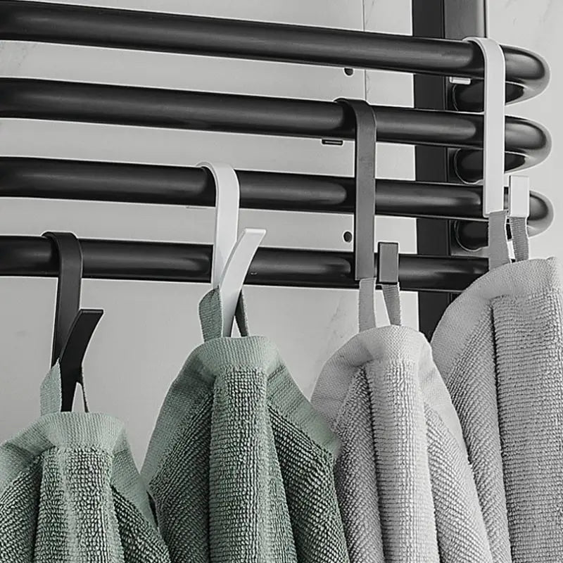 1/2/4pcs Kitchen Bathroom Hanger Clips Storage Rack Hanger Heated Towel Radiator Rail Clothes Scarf Hanger Hooks Aluminum Holder