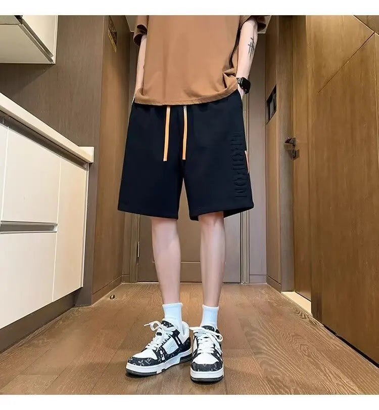 Korean Summer Men's Shorts Fashion Grey Sweatpants Harajuku High Street Men's Clothing Casual Gym Shorts At Home Short pants New