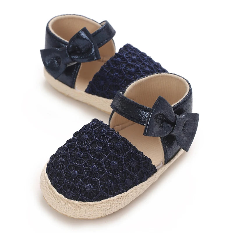 Summer Fashion Baby Shoes 0-18M Girl Baby Bow Casual Sandals Soft Sole Comfortable Baby Walking Shoes