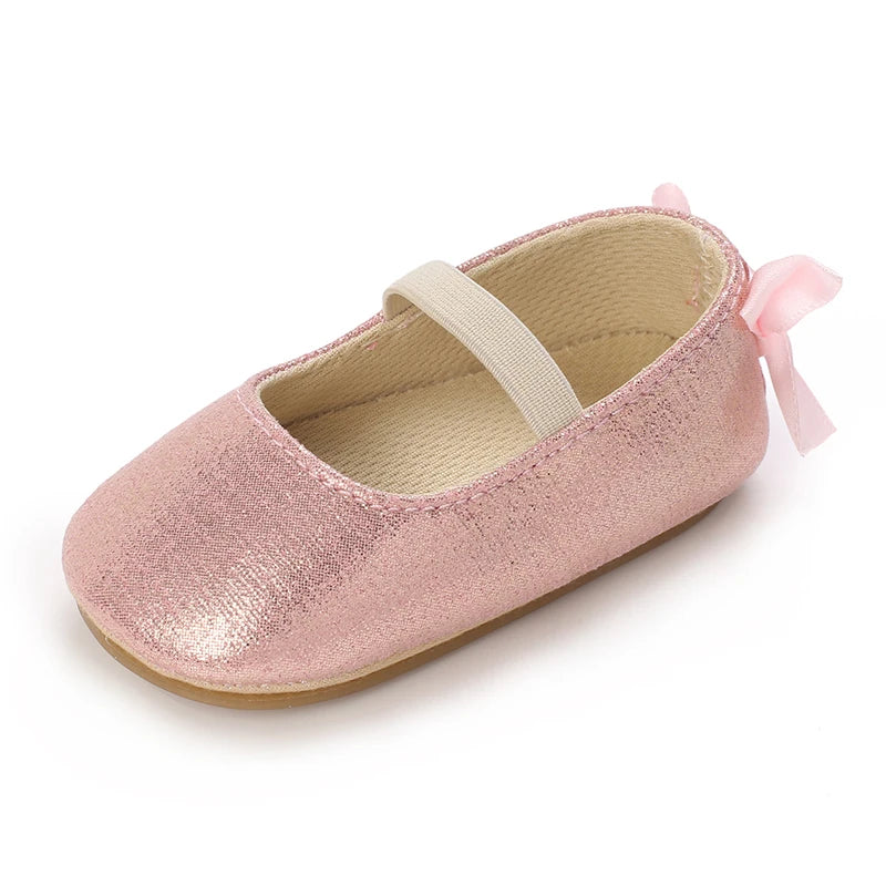 Baby Shoes Spring and Autumn Girl Baby Fashionable, Soft, Comfortable, Sweet Princess Shoes Rubber soles, Non slip Walking Shoes