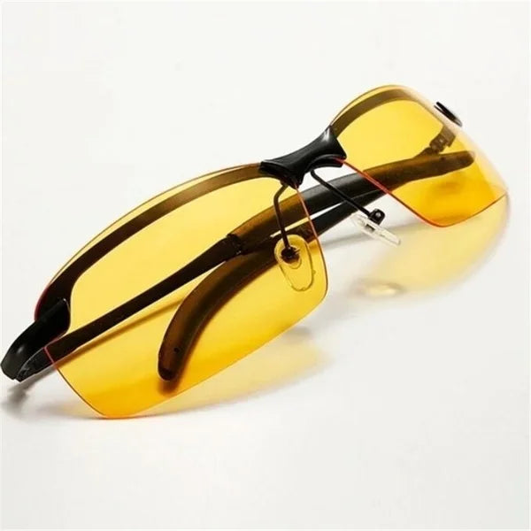 Yellow High-end Night Vision Driving Glasses Unpolarized UV Sunglasses PC Ultralight Driver Mirror Outdoor Driving Goggles Men