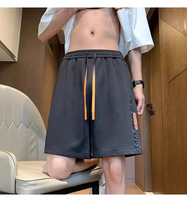 Korean Summer Men's Shorts Fashion Grey Sweatpants Harajuku High Street Men's Clothing Casual Gym Shorts At Home Short pants New