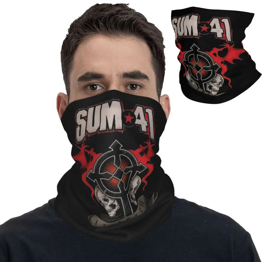 Sum 41 Band Bandana Neck Gaiter Printed Mask Scarf Multifunctional Headwear Running for Men Women Adult Breathable