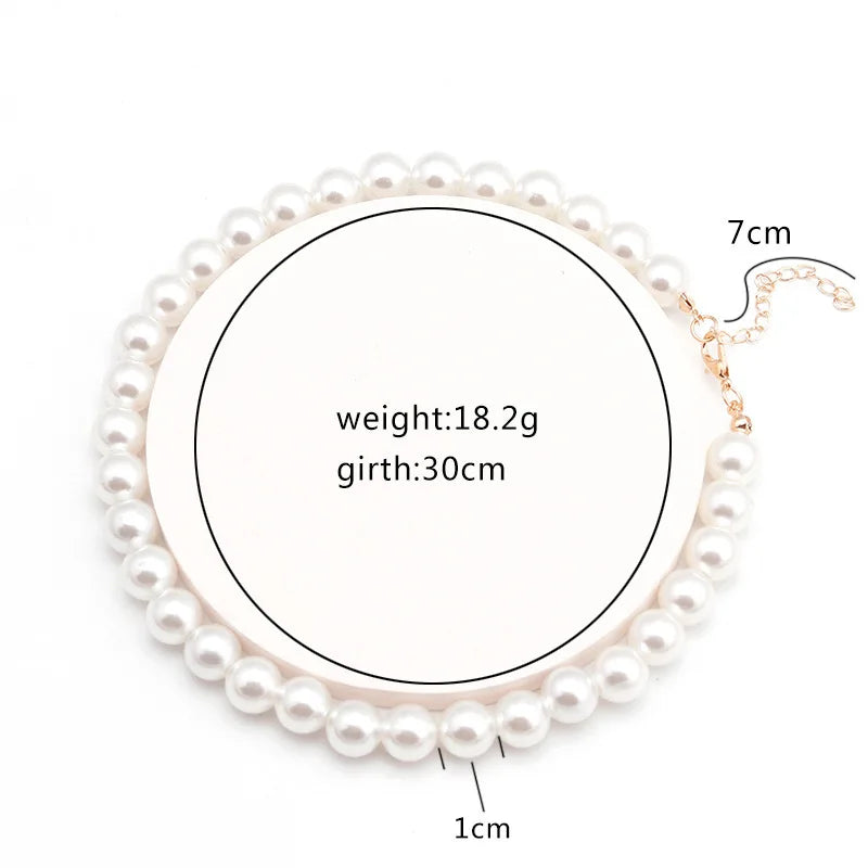 New Elegant Vintage Simple 6MM Pearl Chain Choker Necklace for Women Wedding Pendant Necklace Fashion Jewelry Wholesale