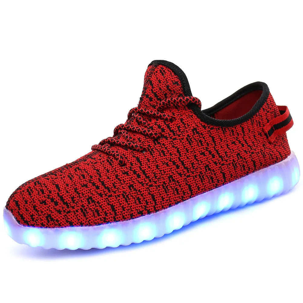 Men & Women LED  Shoes USB Rechargeable Breathable Fashion Adult Sneakers Large Size 35-46