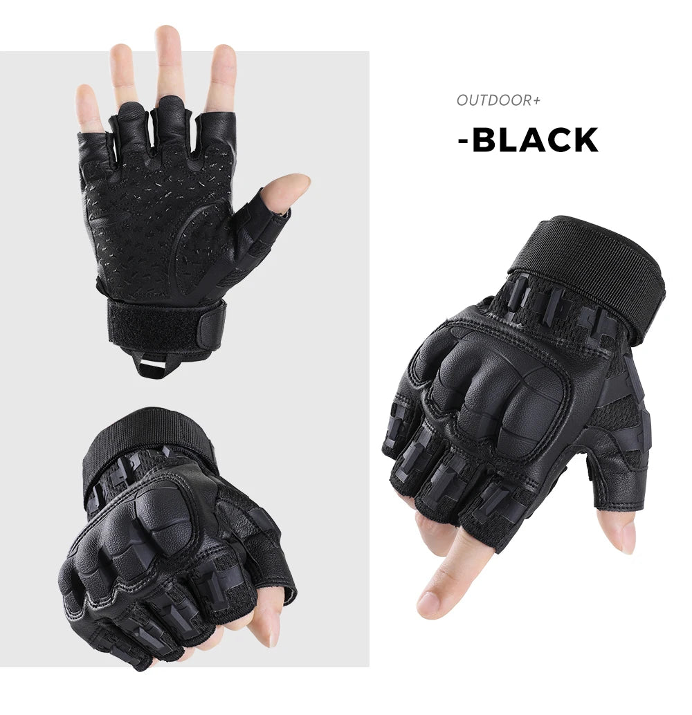 Men Half Finger Gloves Slip Rresistant Wear-resistant Racing Off-road Breathable Motorcycle Bicycle Fingerless Glove Riding Gear