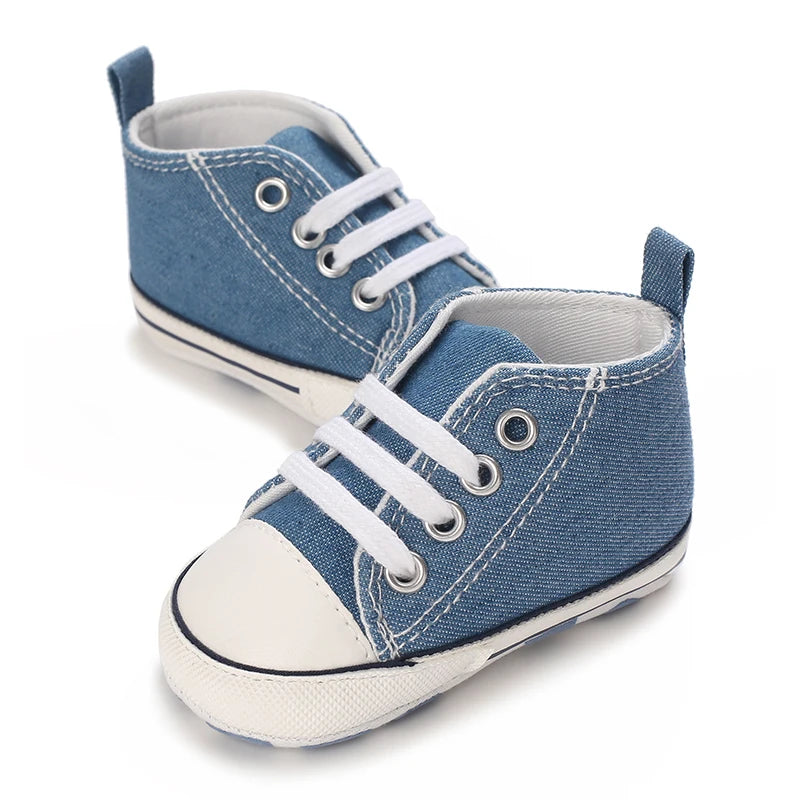 Baby Canvas Classic Sports Shoes Newborn Boys and Girls Printed Star First Walkers Shoes Infant Anti slip Baby Shoes