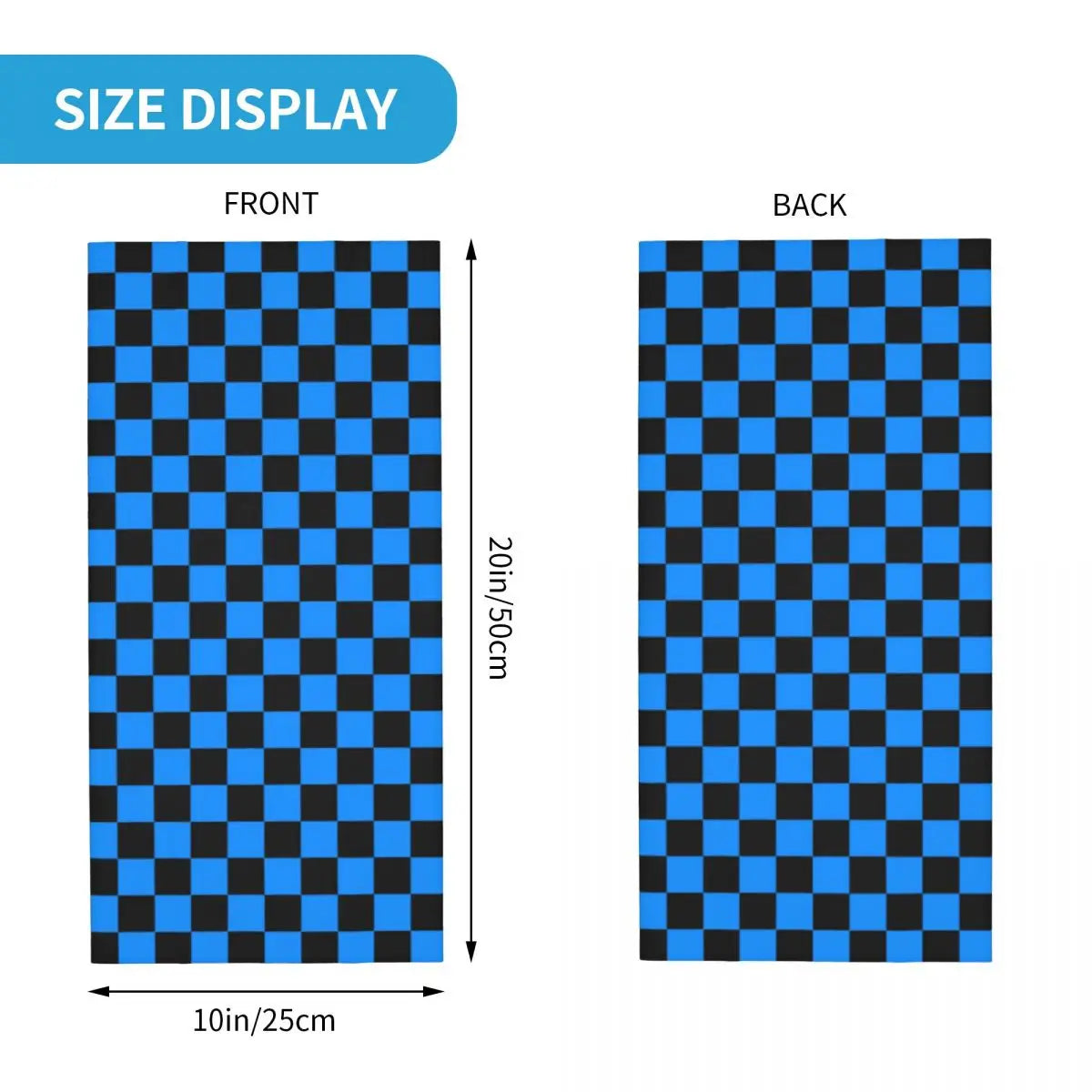 Colorful Geometric Checkered Black And Blue Bandana Neck Cover Printed Racing Moto Motorcycle Wrap Scarf Warm Face Mask Riding