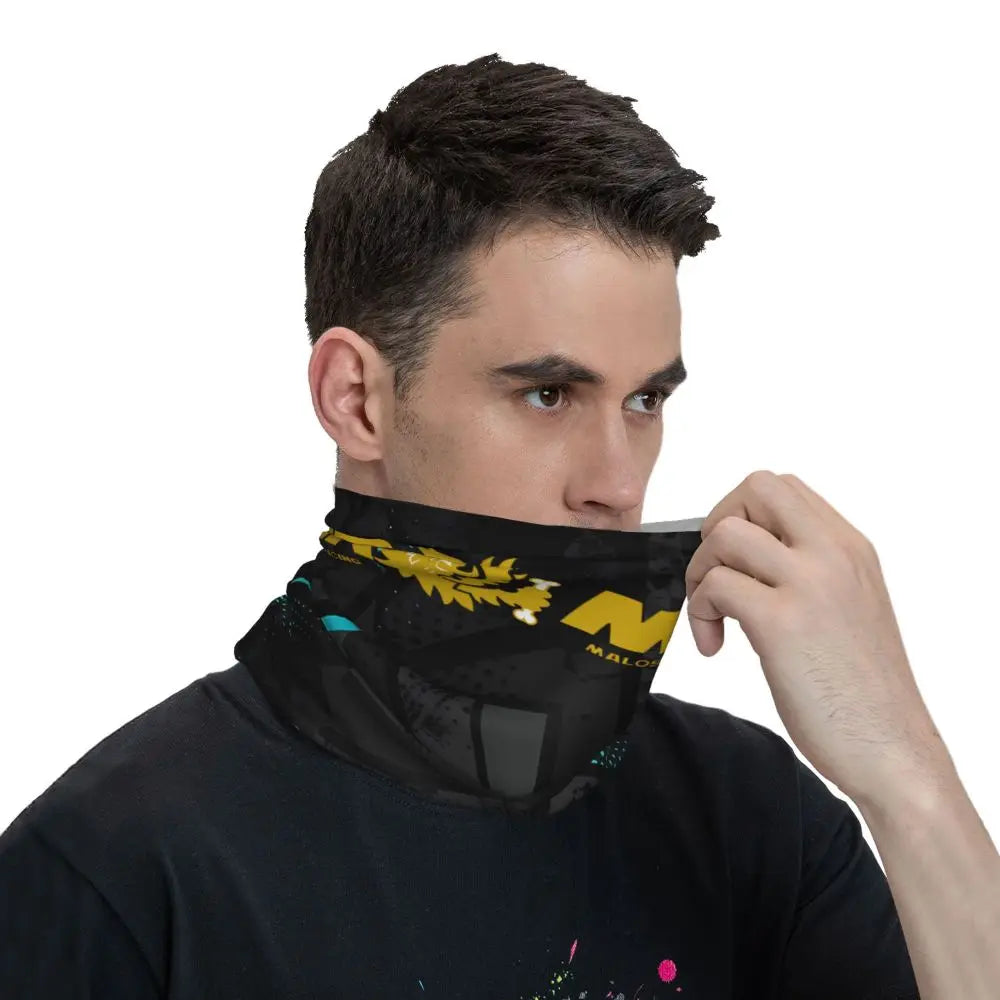 Quirky Motocross Bandana Neck Cover Printed Malossi Wrap Scarf Running Unisex Adult Winter