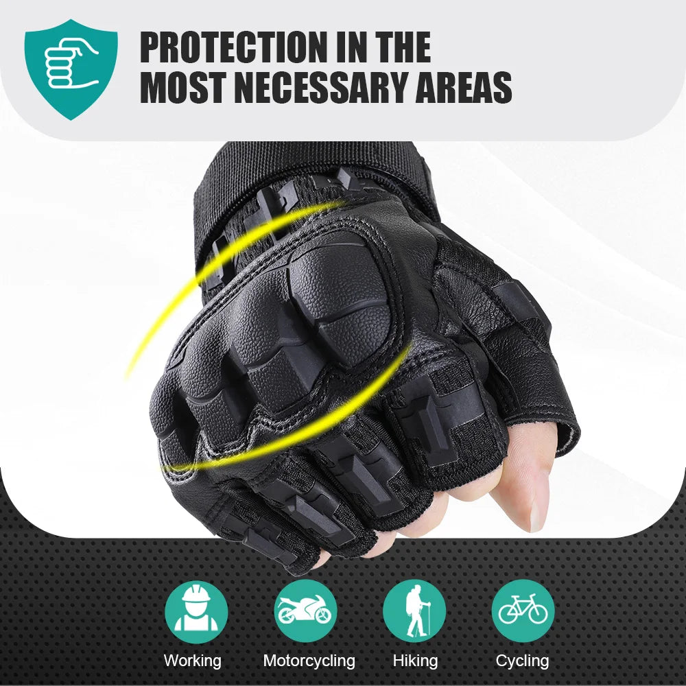 Men Half Finger Gloves Slip Rresistant Wear-resistant Racing Off-road Breathable Motorcycle Bicycle Fingerless Glove Riding Gear