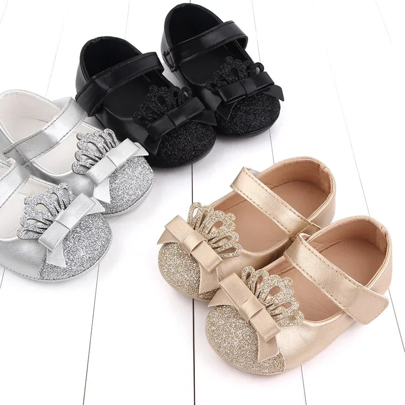 Baby Girl Shoes Cute Crown Soft PU Mary Jane Shoes Anti-slip Sole Spring Summer Sandal for Baby Girl New Fashion