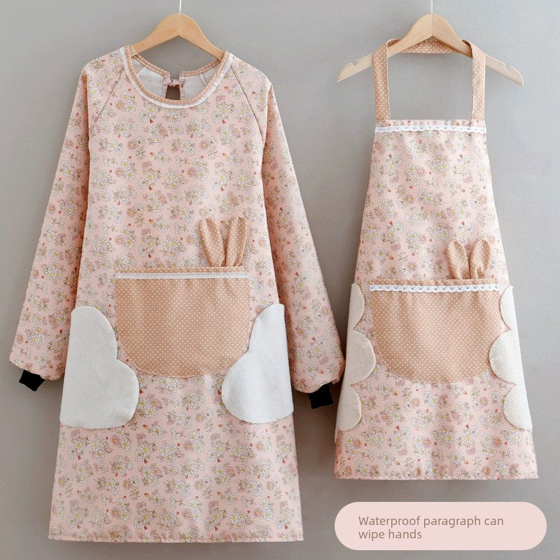 Internet Celebrity Household Kitchen Waterproof Fall and Winter Long Sleeve Apron