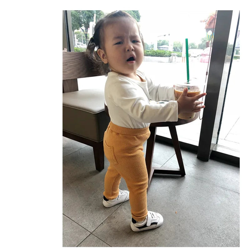 New Baby Girls Boys Leggings Cotton Big PP Pants Spring Autumn Kids Girl Pants Fashion High Waist Long Trousers Children's Pant