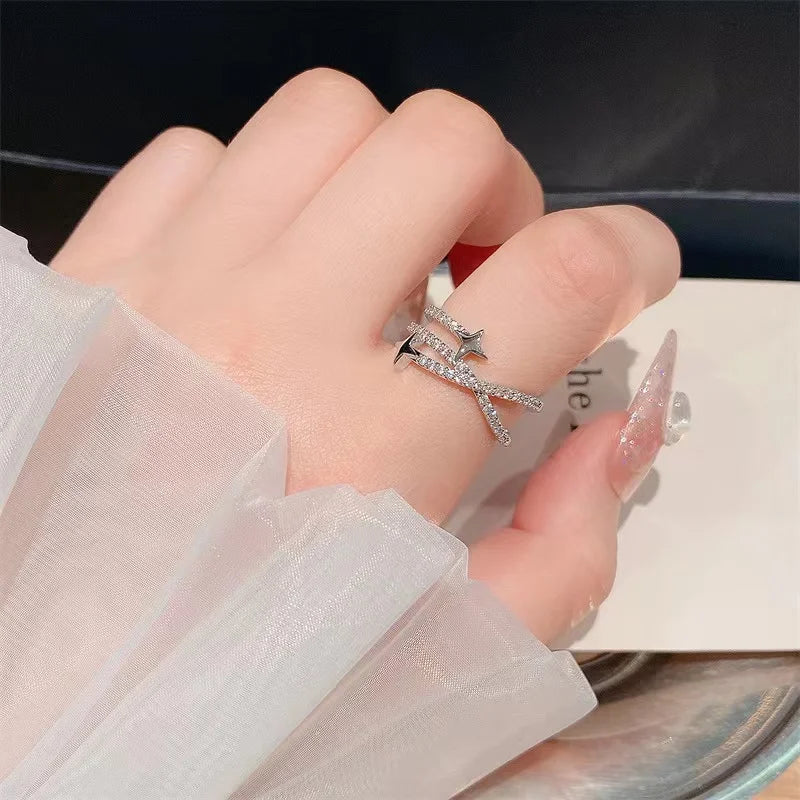 New Fashion Trend Unique Design Elegant Delicate Retro Simple Camellia Open End Adjustable Ring Women Jewelry Party Premium Gift