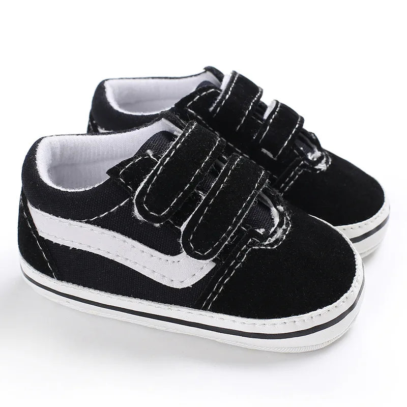 Baby Unisex Canvas Sneakers Classic Stripes Casual Baby Boy Girl Shoes Anti-slip Soft First Walkers Infant Baby Shoes