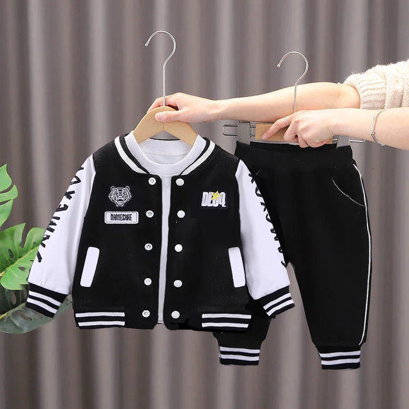 New Kids Casual Clothing Sets Boys Girls Baseball Sports Suit Coat Pant 2Pcs Tracksuit Spring Autumn Thin Baby Outfits 1-4 Years