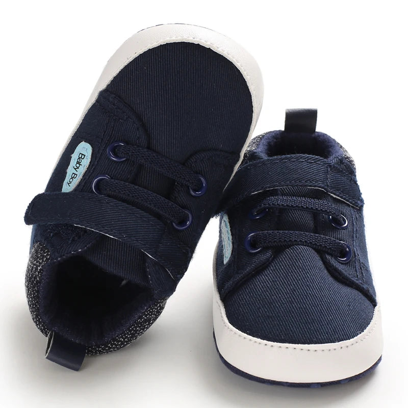 Baby Canvas Classic Casual Shoes Newborn Baby PU Leather Multi-Color Sneakers Non-Slip Cloth Bottom For Boys Girls First Walkers