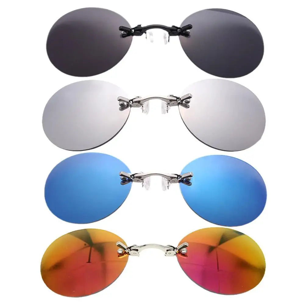 Clip On Nose Glasses Round Rimless Matrix Morpheus Sunglasses Mini Frameless Vintage Men Eyeglasses