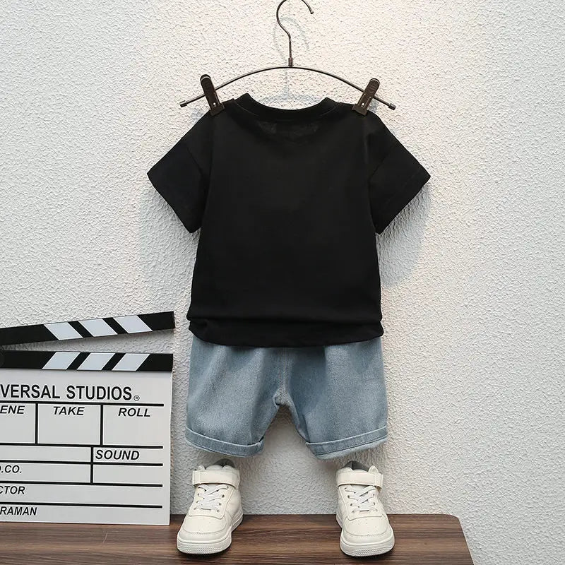 Children Summer Casual Clothes Suit Baby Boys Girls T-Shirt Short Pants 2pcs/sets Kids Infant Coat Toddler Suit 1 2 3 4 5 Years