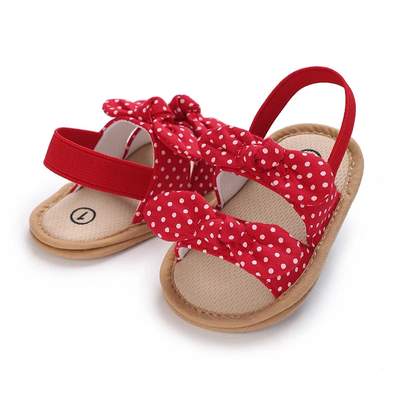 Summer baby girl sandals red festive and cute flower baby shoes soft rubber soles comfortable and casual baby walking shoes