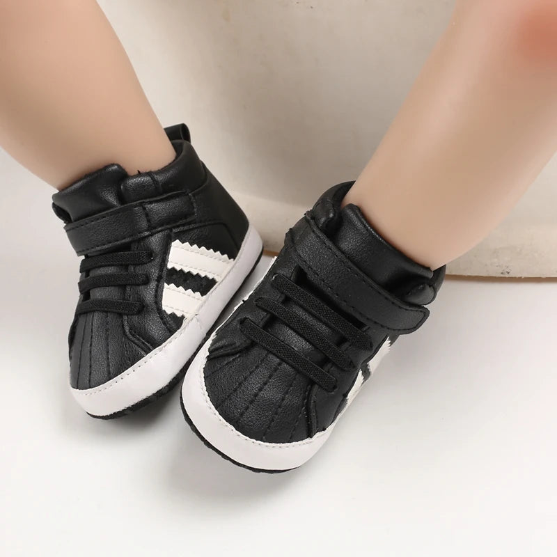 New 0-18M Baby Shoes Boy Newborn Infant Toddler Casual Comfor Cotton Sole Anti-slip PU Leather First Walkers Crawl Crib Shoes