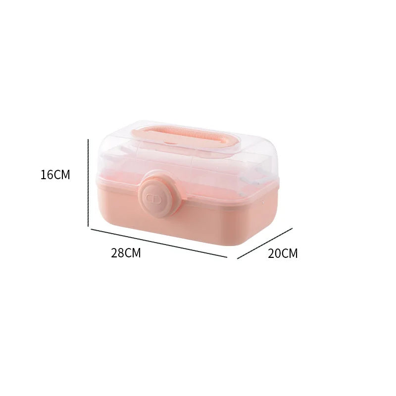 1 Pc Household Medicine Box Storage Box Large Capacity Multi-layer Portable Medical First Aid Kit Transparent Small Medicine Box