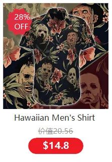 Hawaiian Shirts for Men Cool Bohemia Style Short Sleeve Black and White hirts Cool Summer Creative Tops Vintage Breathable