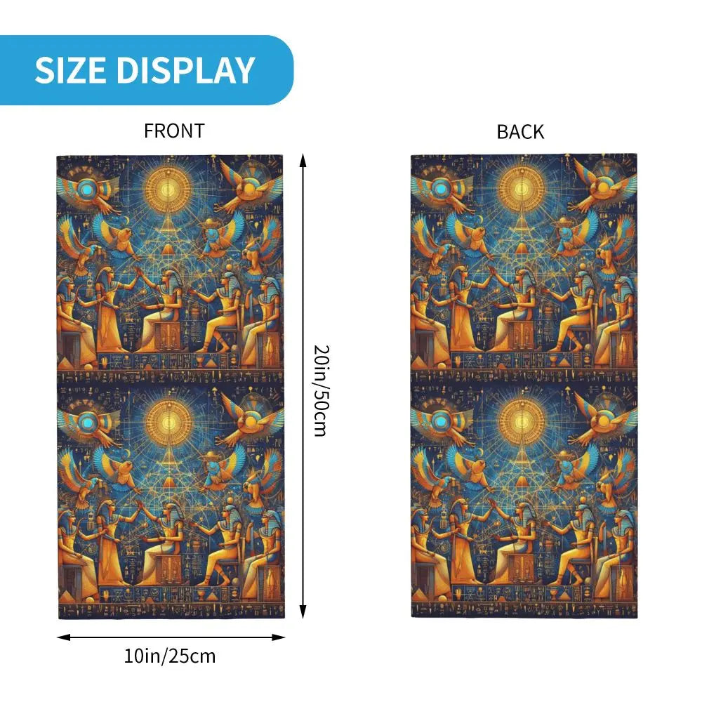 Egyptian Gods And Pharaohs Bandana Neck Gaiter Printed Mask Scarf Multifunction Headwear Running Unisex Adult Winter