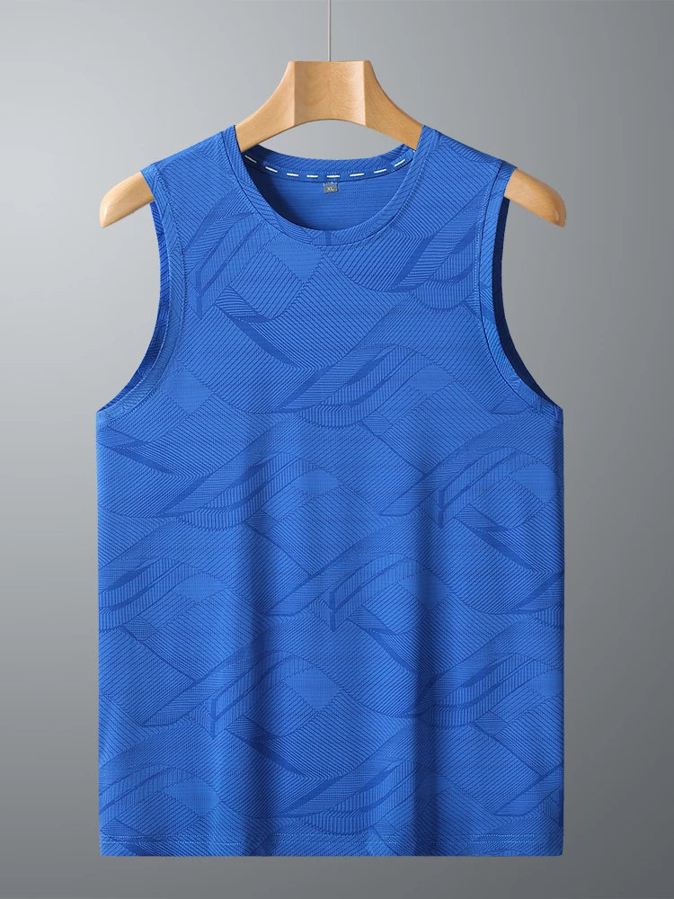 8xl 7xl 6xl New Big Size Ice Silk Classic Tank Tops Men Sleeveless Shirt Black Blue Tees All-Match Quick-Drying T-Shirt