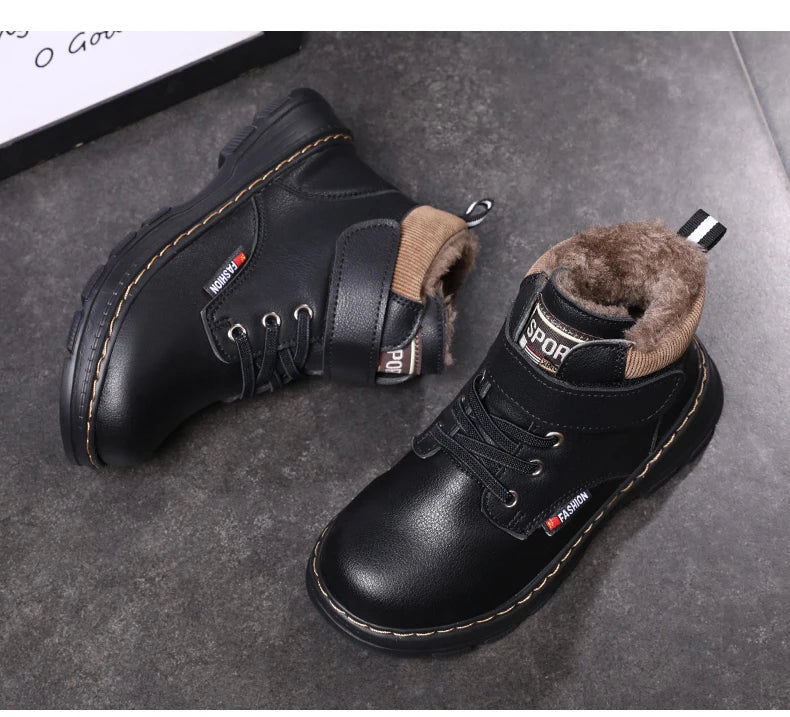 2024 New Children Snow Boots Warm Non-slip Shoes For Boys Girls Brand Boots Comfort Baby Plush Boots Fashion Sneakers