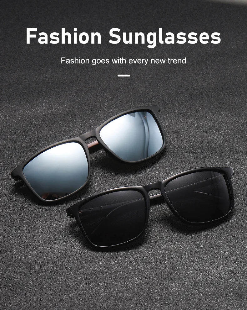 2024 New Polarized Sunglasses Square Frame Classic Fashion Sunglasses for Men and Women Driving Fishing Glasses Cross border