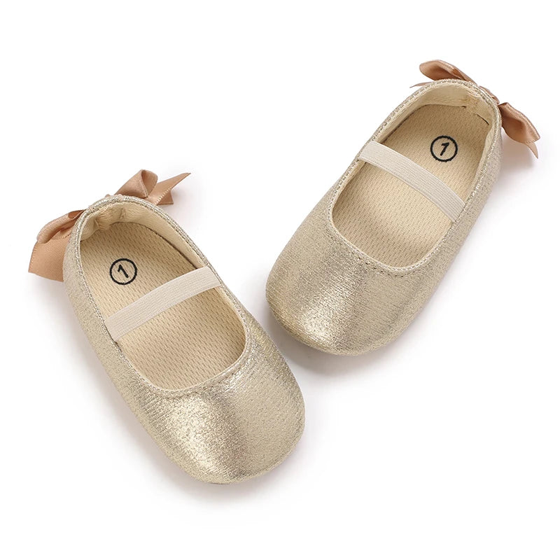 Baby Shoes Spring and Autumn Girl Baby Fashionable, Soft, Comfortable, Sweet Princess Shoes Rubber soles, Non slip Walking Shoes