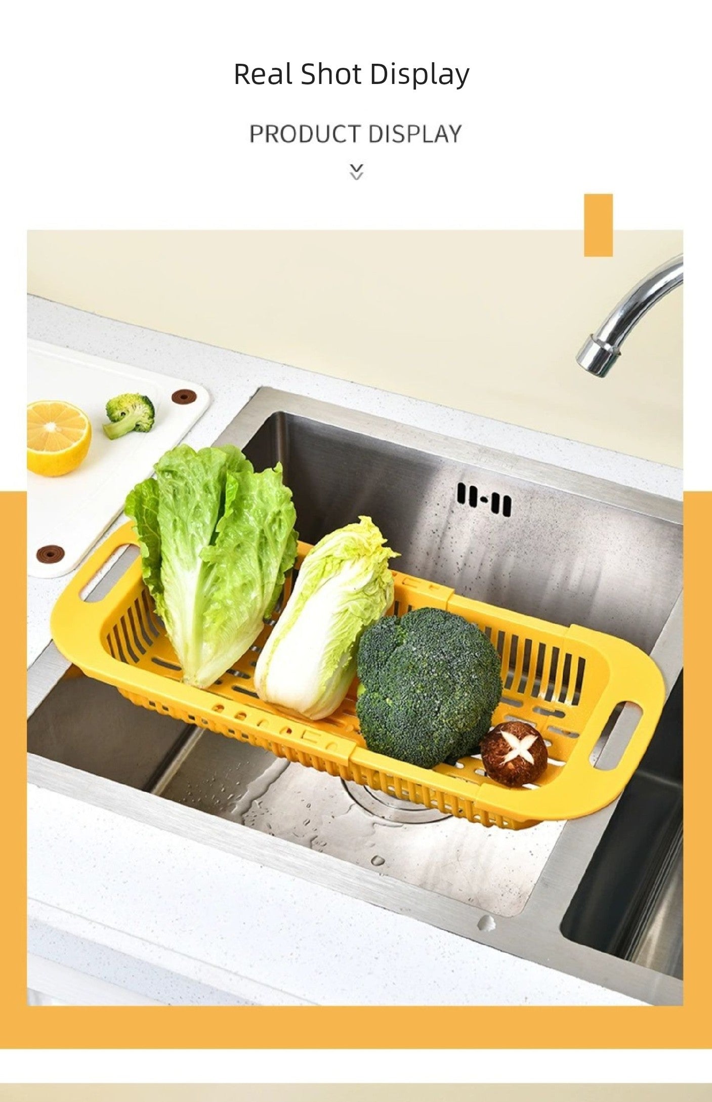 Washing Basin Bowl and Chopstick Rack Storage Rack Adjustable Drain Basket