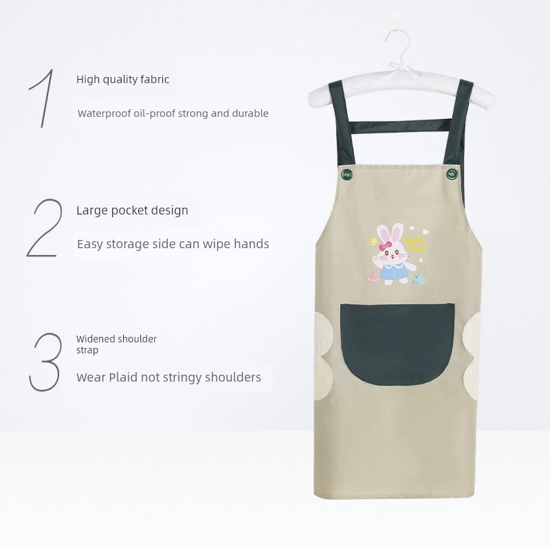 Yunlei Cute Kitchen Cooking Waterproof Suspender Apron