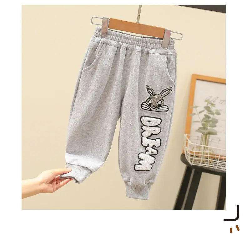 Autumn Kid Boy Clothes Set Cartoon Printed Sweatshirts Pullover Top and Pants Bottom 2pcs Suit Children Girls Outfits Tracksuits