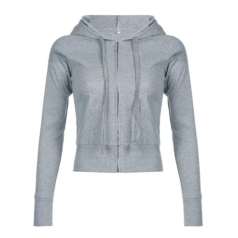 Casual Streetwear Basic Hooded Pockets Sweatshirt Tracksuit Solid Long Sleeve Hoodies Women 2024 Autumn Spring Fashion