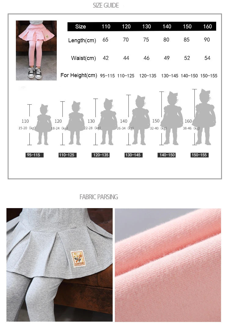 New Spring Autumn Girls Skirts Pants For Kids 4-14 Year Princess Leggings Kids Dance Pants Cake Skirt Trousers