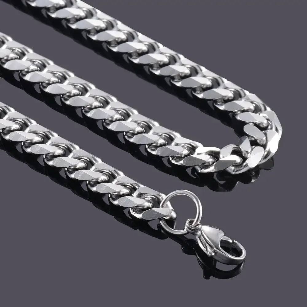 Never Fade 3.5mm-11mm Stainless Steel Cuban Necklace Waterproof  Men Link Curb Chain Gift Jewelry