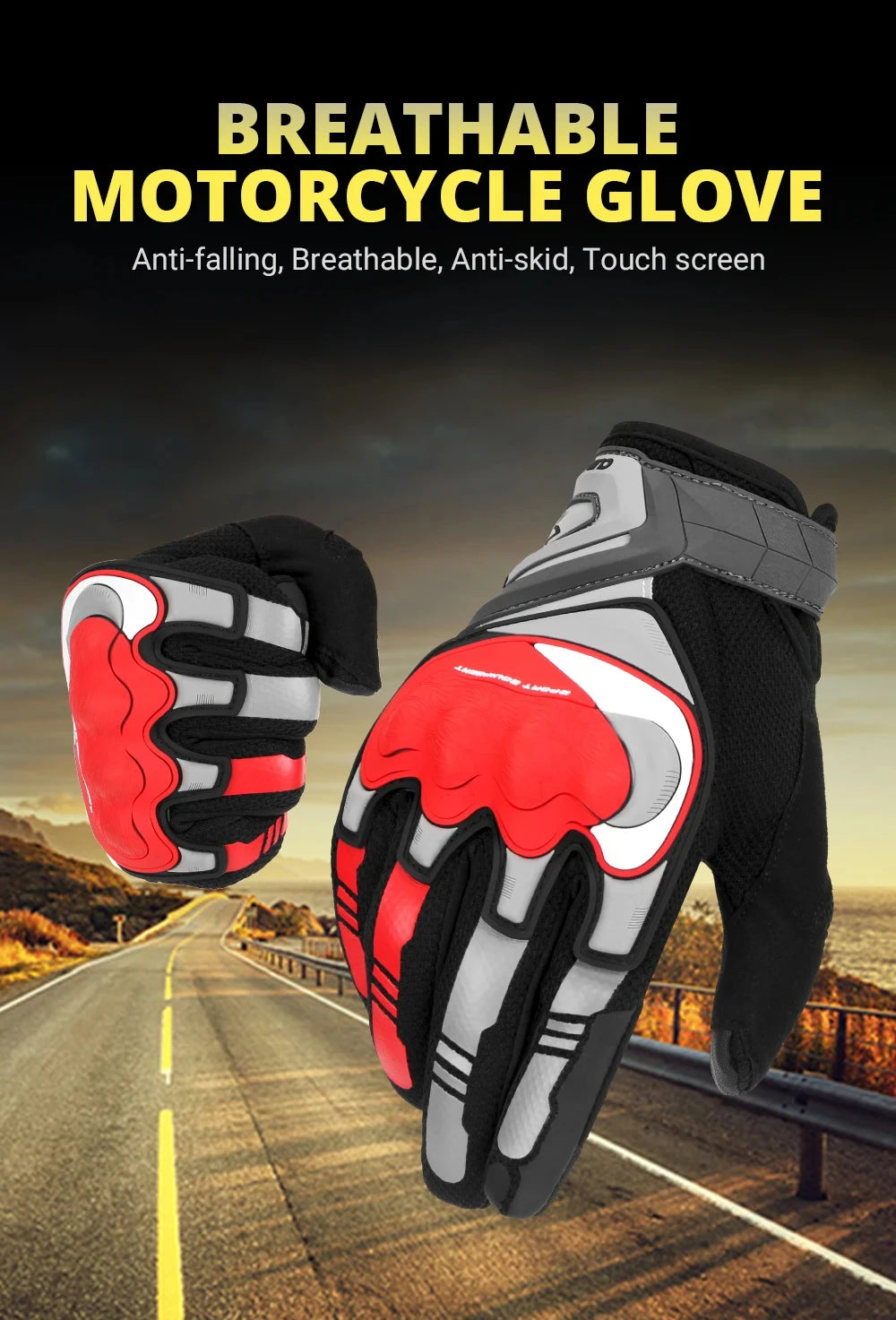 Motorcycle Gloves Breathable Full Finger Protective motorbike Touch Screen Men Racing Moto Motocross Outdoor Sports Gloves