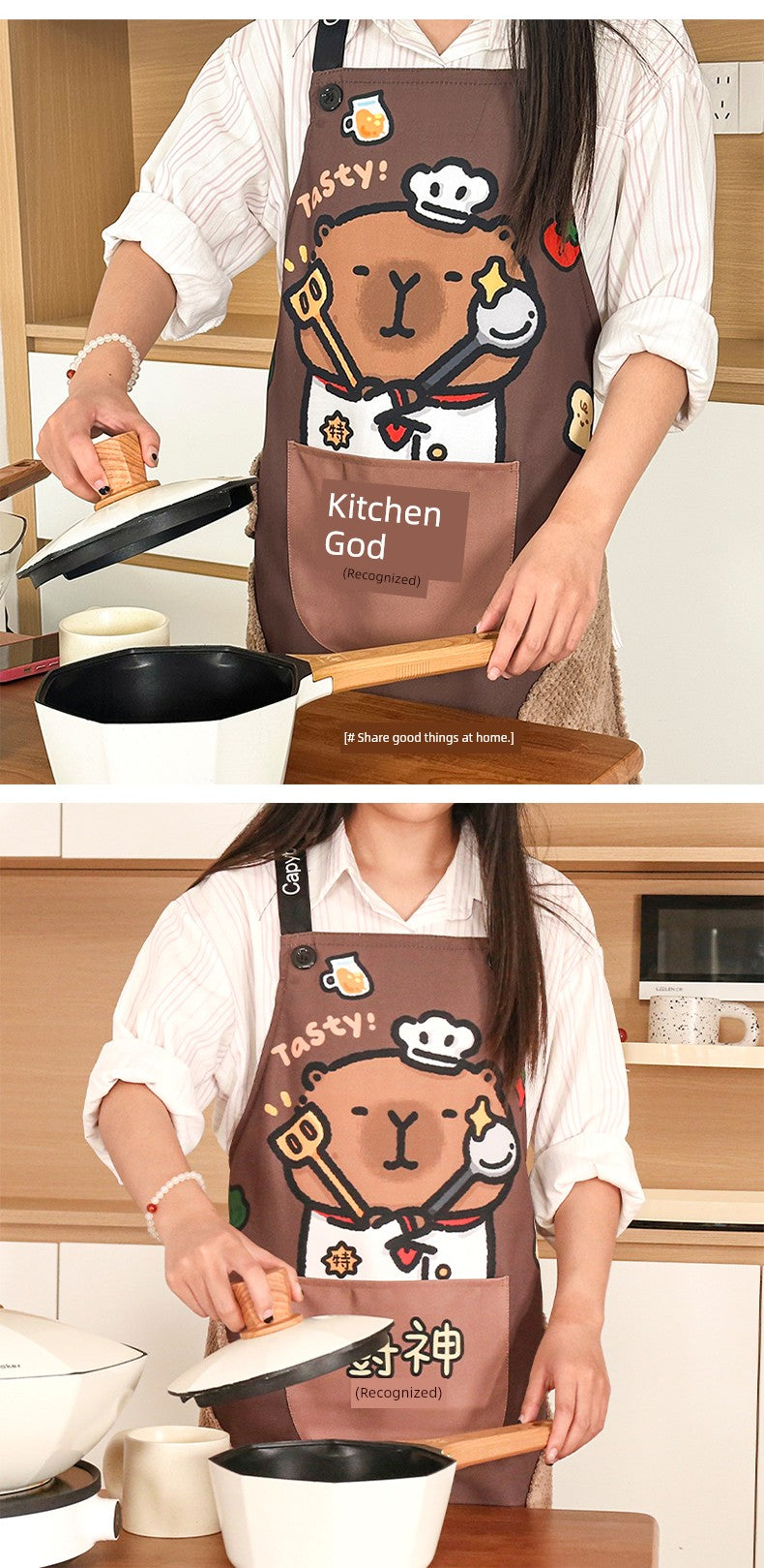 Cartoon Household Erasable Hand Anti-Dirty Multi-Functional Aprons