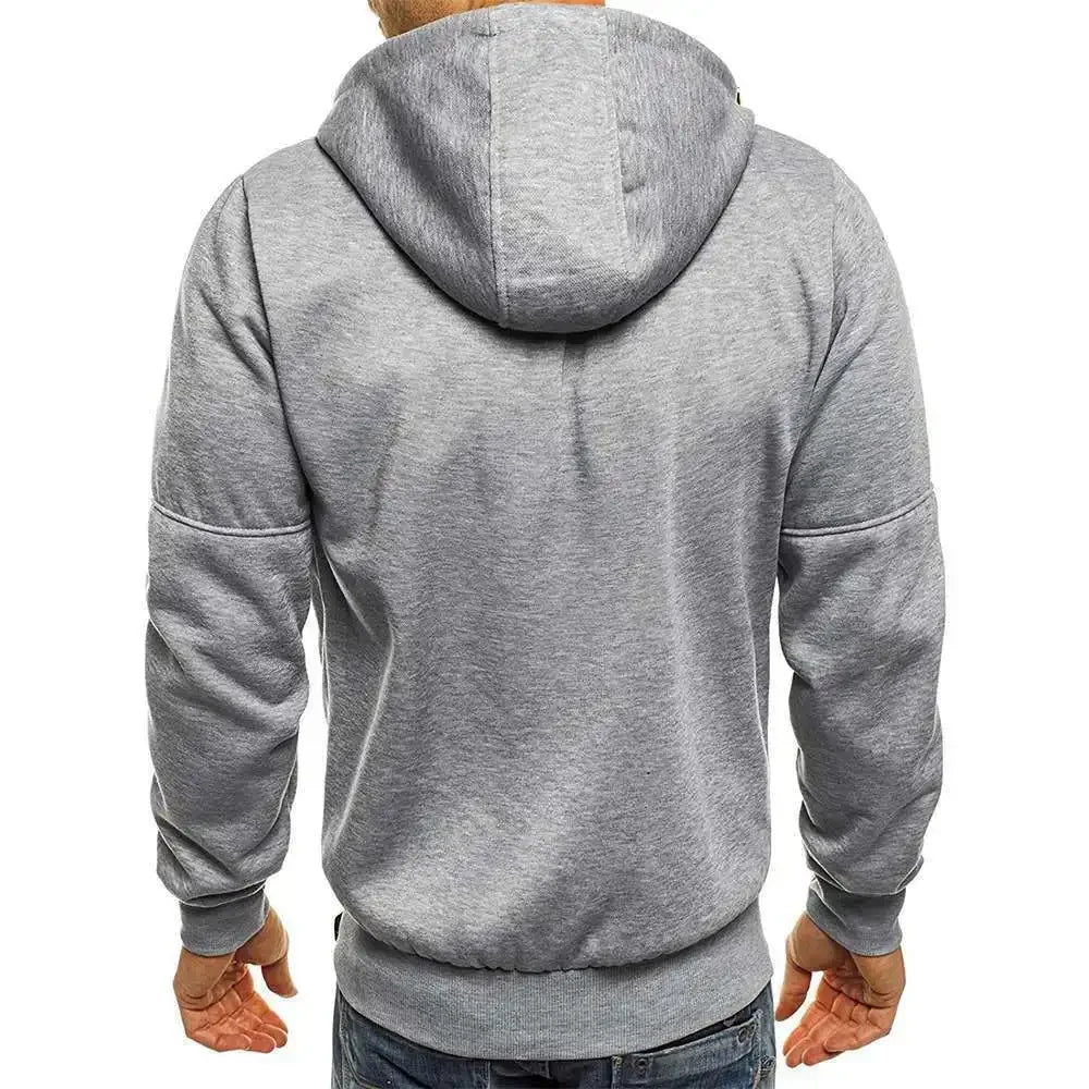 Men's Sweater Cardigan Hooded Jacket Zipper Pocket Jacquard Jacket Sports Fitness Outdoor Leisure Running Solid Color Sportswear