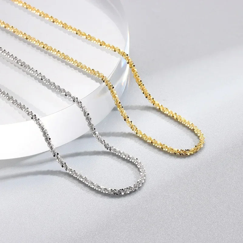 2024 Popular Silver Colour Sparkling Clavicle Chain Choker Necklace Collar For Women Fine Jewelry Wedding Party Birthday Gift