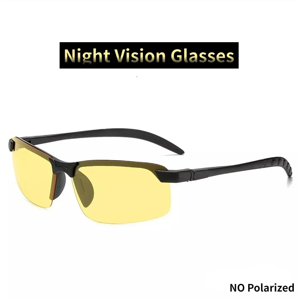 Men Night Vision Glasses for Driving Yellow Glasses PC Frame Sunglasses Outdoor Glasses To Handle At Night Anti Glare Gafas