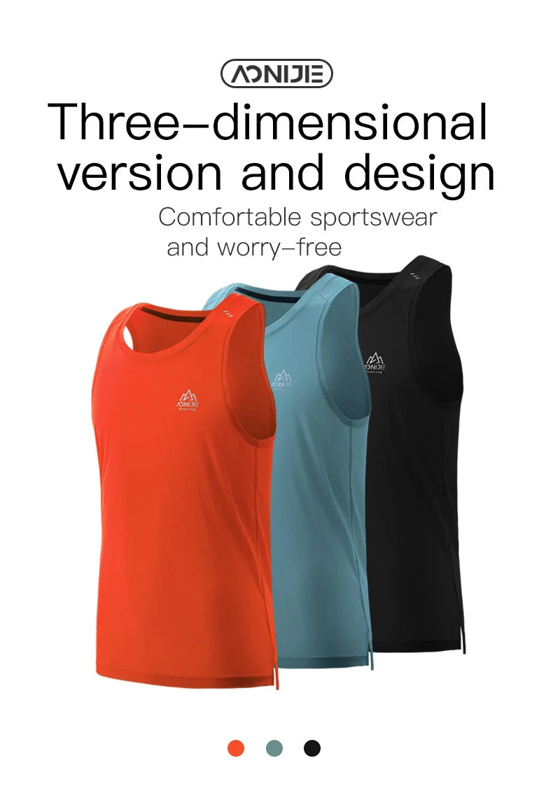 AONIJIE FM5126 Man Male Quick Drying Sports Undershit Running I-shaped Vest Sleeveless Summer Tank Top For Marathon Fitness