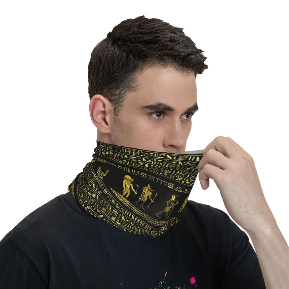 Egyptian Gods And Pharaohs Bandana Neck Gaiter Printed Mask Scarf Multifunction Headwear Running Unisex Adult Winter