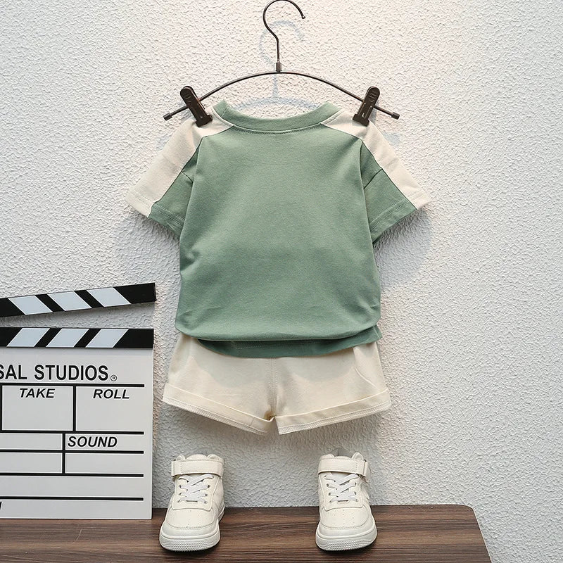 New Summer Baby Boys Clothes Sets Fashion Cotton Letter Printing T-shirts+Tooling Shorts 2pcs Kids Outfits for Infant Tracksuit