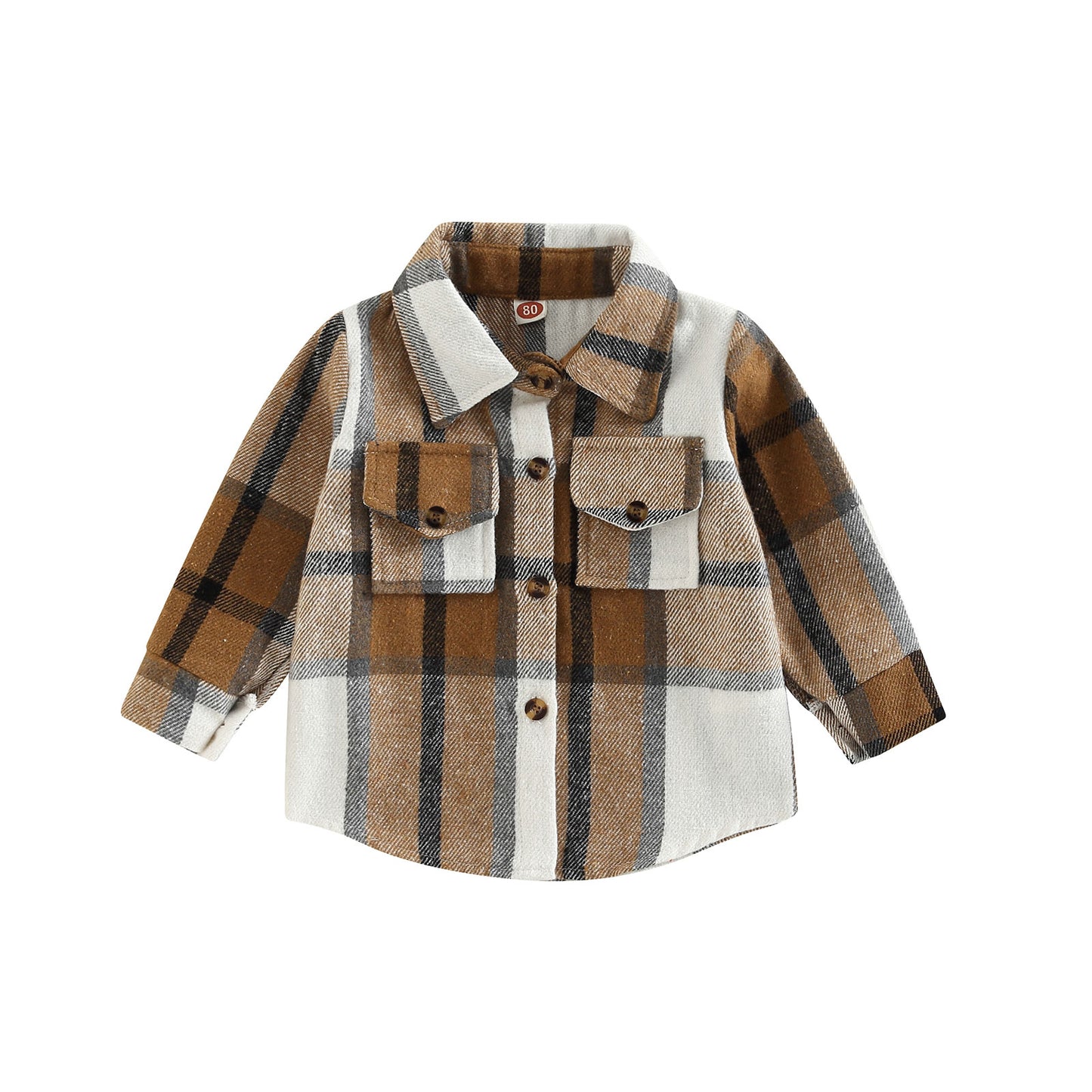 2022-08-23 Lioraitiin 0-4Years Kids Baby Girl Boy Plaid Shirt Jacket Casual Lapel Long Sleeve Button Up Cardigan Jacket Coat