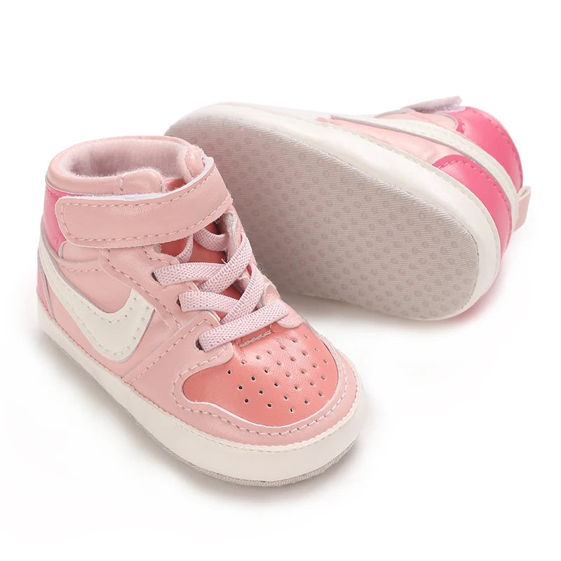 Spring and Autumn Sweet Pink Theme Girl Baby Casual Sports Shoes Soft Sole Comfortable Baby Walking Shoes 0-18M